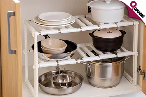 From QR59 Be Organized with a 2-Tier Adjustable Kitchen Rack! (Up to QR198 Value)